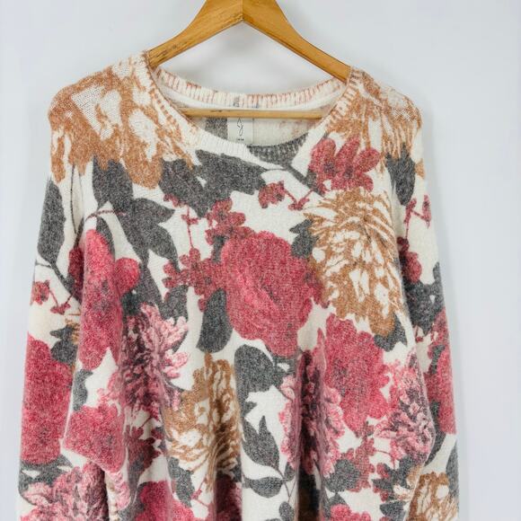 Joie Floral Sweater Size 3XL XXXL Multicolor Womens Soft Cozy Boxy Pullover - Picture 5 of 8